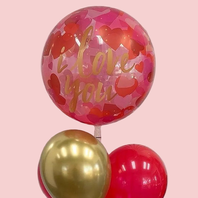 I love You Red Bubble - Balloon Bouquet